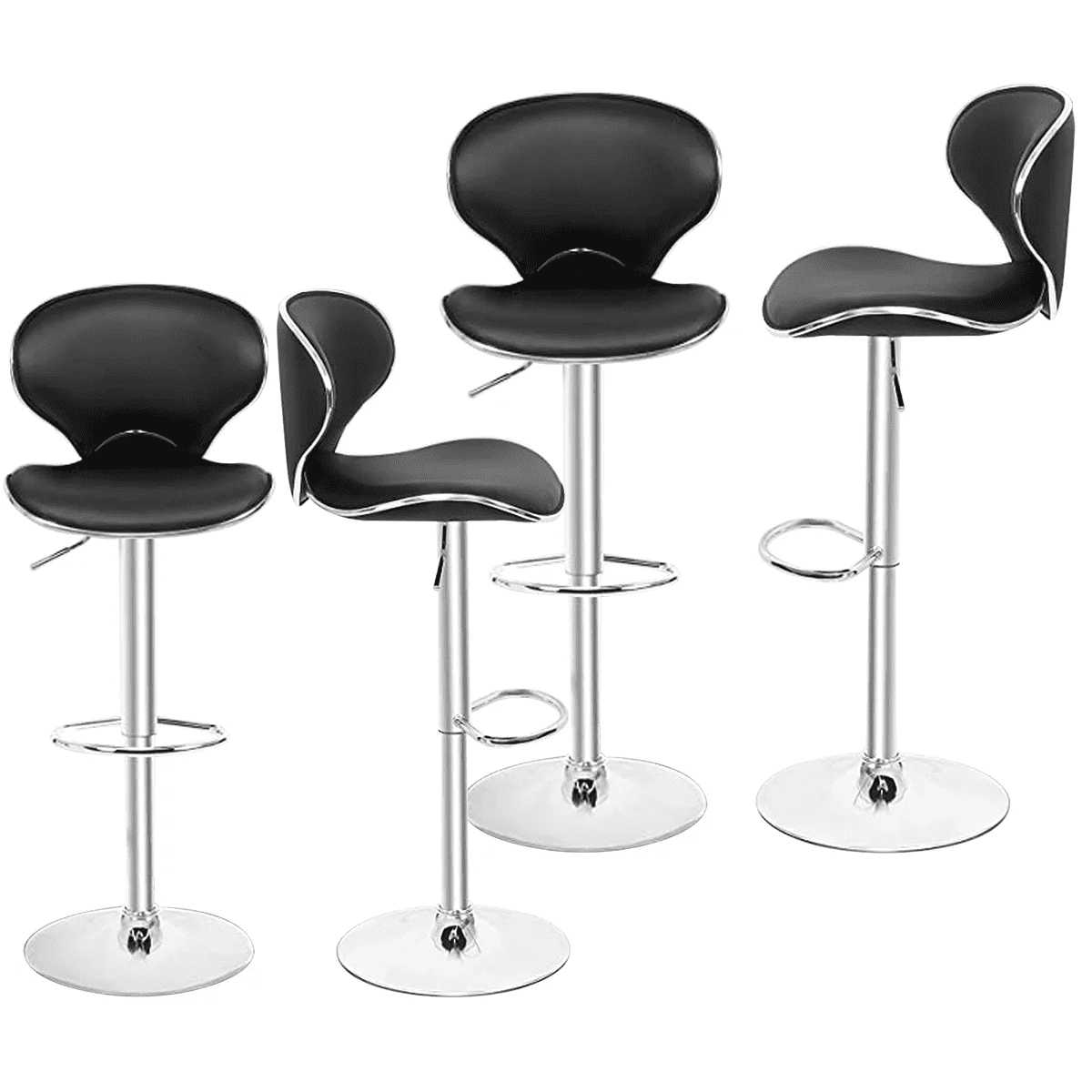 Magshion Adjustable Swivel Bar Stools Set of 4, Counter Height Barstools Chairs with Footrest