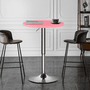 Magshion Adjustable/Swivel Top Round Pub Table, Pink