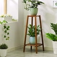 thumbnail image 1 of Magshion Bamboo 2 Tier Tall Plant Stand Pot Holder Small Space Table, 1 of 3