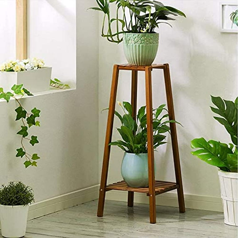 Magshion Bamboo 2 Tier Tall Plant Stand Pot Holder Small Space Table Magshion Bamboo 2 Tier Tall Plant Stand Pot Holder Small Space Table