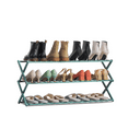 thumbnail image 1 of Magshion Bamboo 3 Tiers Folding Installation-Free 18 Pairs Storage Shoes Rack, Green, for Home, 1 of 11