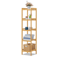 Magshion Bamboo 5 Tiers Bookshelf, Modern Bookcase, Corner Display