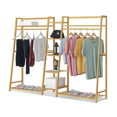 thumbnail image 1 of Magshion Bamboo 5 Tiers Trapezoid Coat Rack, Closet Organizer Open Wardrobe, Natural, for Bedroom, 1 of 10