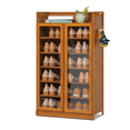 thumbnail image 1 of Magshion Bamboo 7 Tiers 18 Pairs Shoes Cabinet, Free Standing with Visible Doors, Brown, for Entryway, 1 of 9