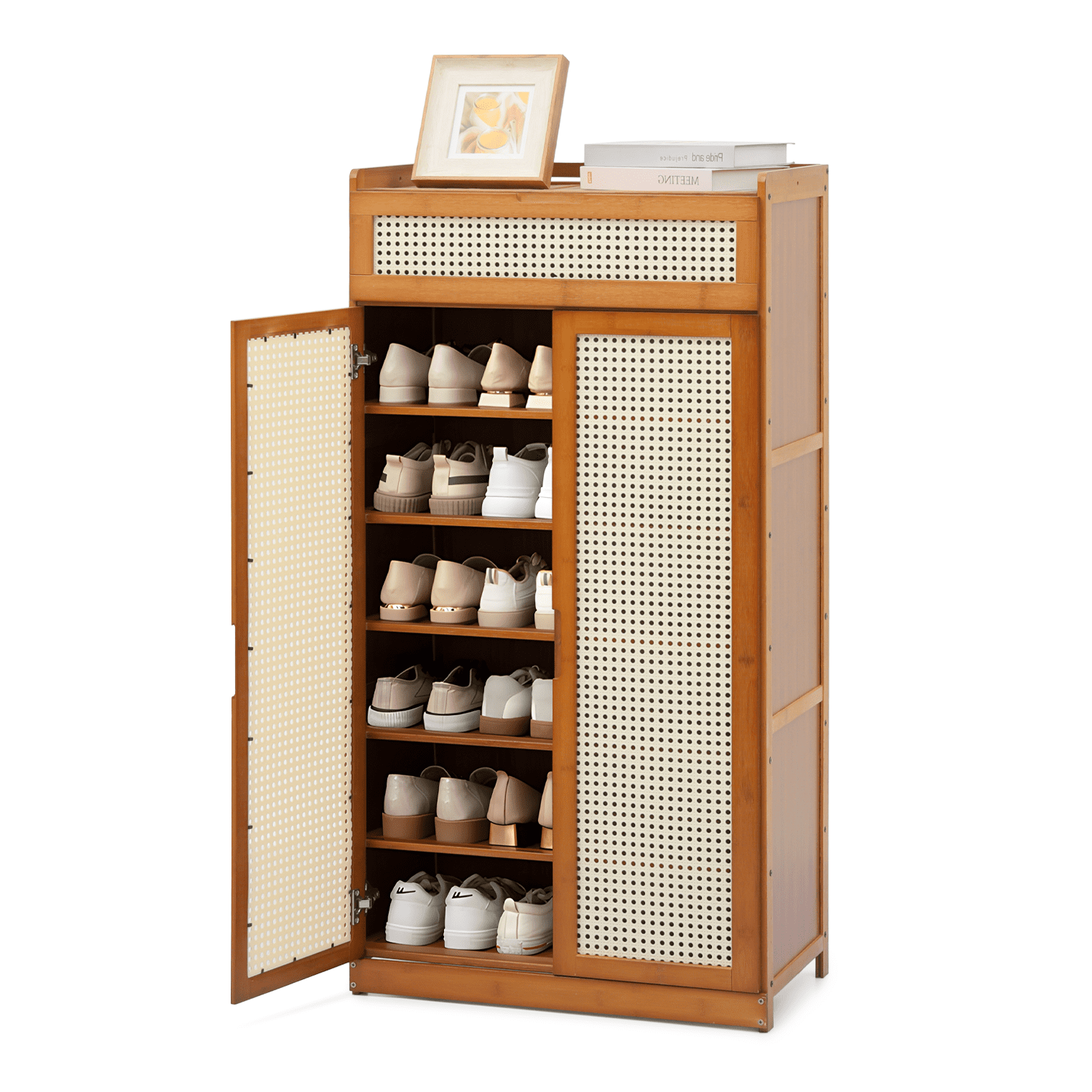 Magshion Bamboo 7Tiers Shoe 28 Pairs Heels Sneakers Storage