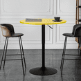thumbnail image 1 of Magshion Bar Stool Table 31" Round Adjustable Height Wood Pub Table for Bistro, Coffee House, Yellow, 1 of 7