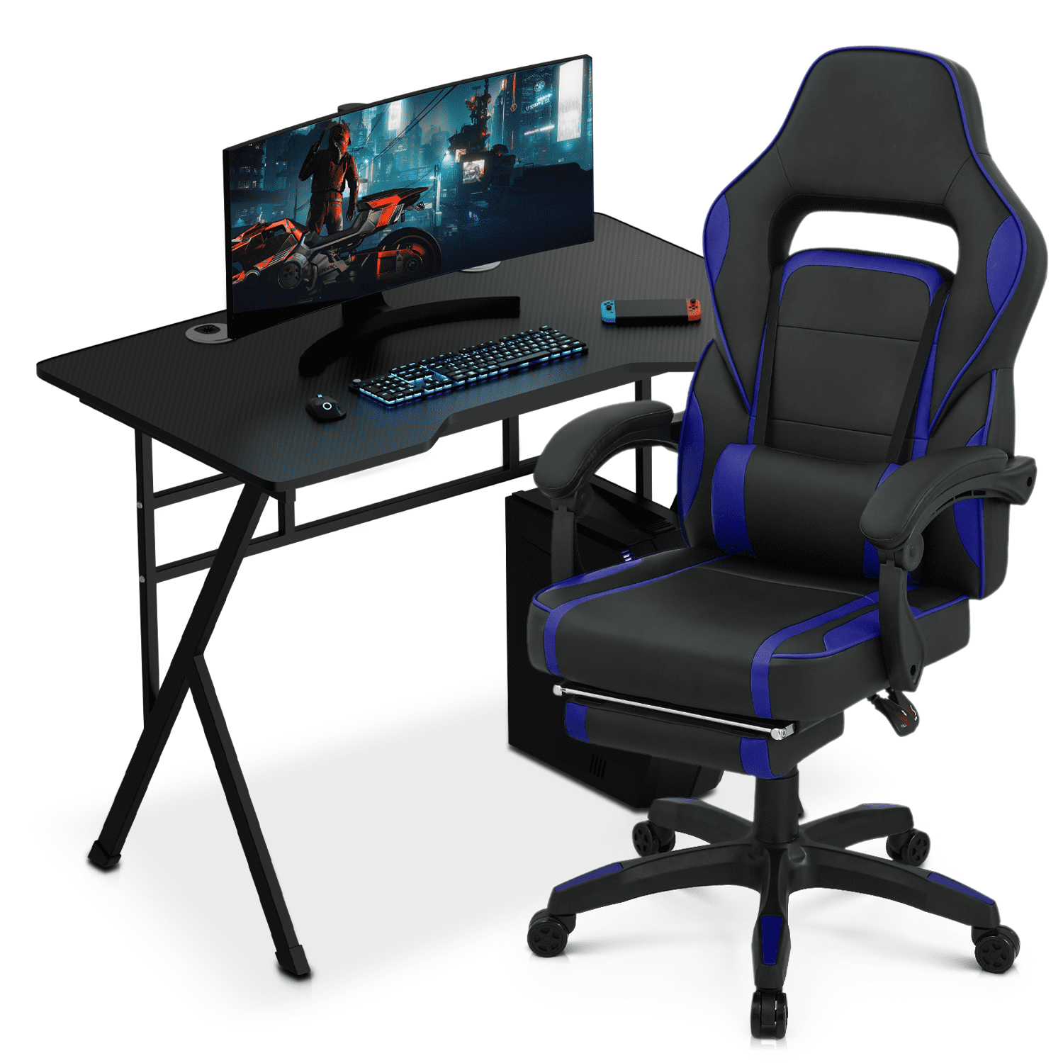 Magshion Computer Desk Gaming Chair Set, Adjustable Height