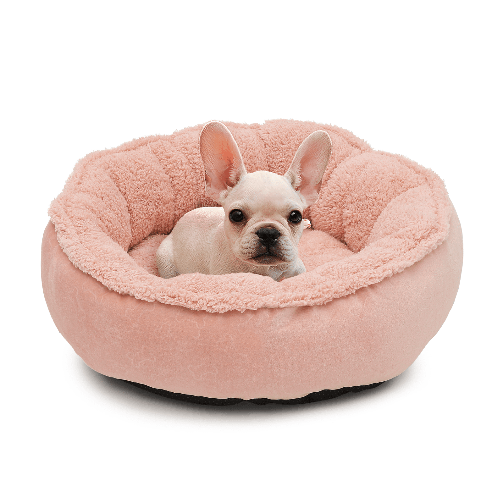 Magshion Dog Beds Calming Donut Cuddler, 23.5" Puppy Dog Beds for Indoor Dogs & Cats, Pink