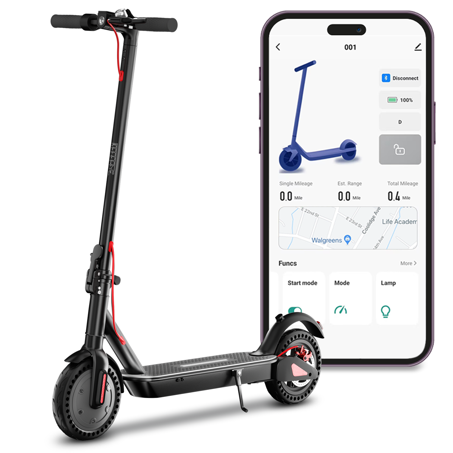 iSinwheel S9Pro Electric Scooter, 350W Motor, Long Range 18Miles, Top