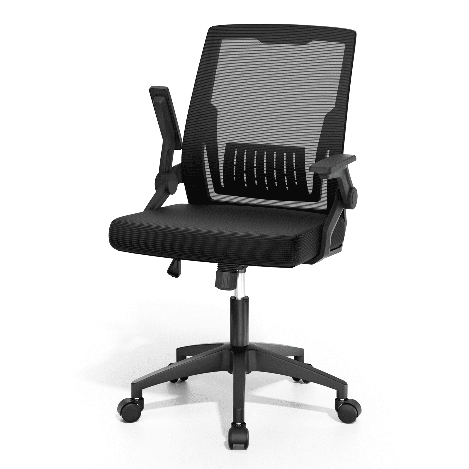 Magshion Ergonomic Mesh Office Chair with Flip-Up Armrests, Adjustable Height & Reclining High Back, Black