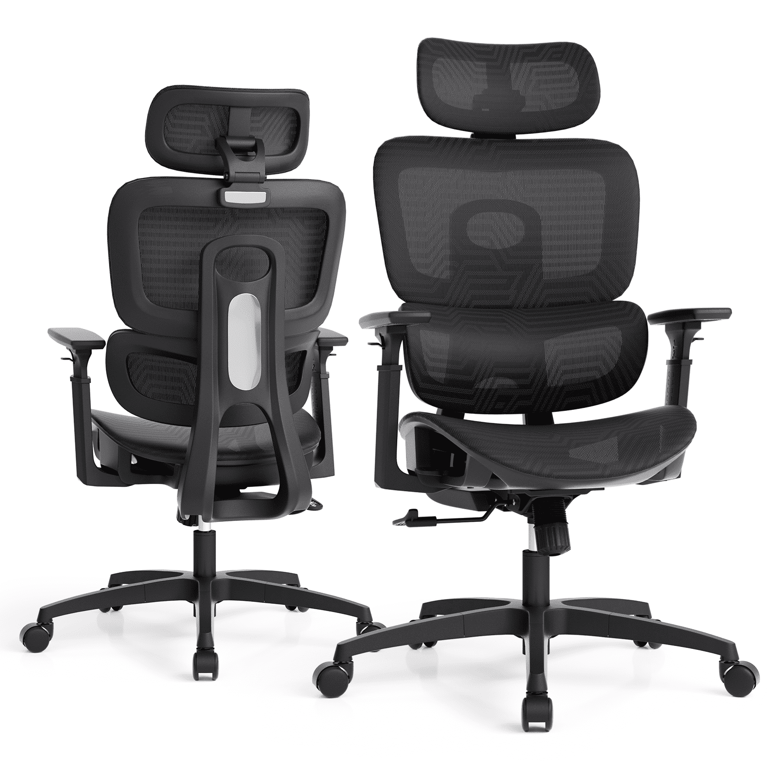 Magshion 1pc Ergonomic Office Chair with Adjustable Lumbar Support, 3D Armrests, 145° Recline & Headrest, High Back Desk Chair