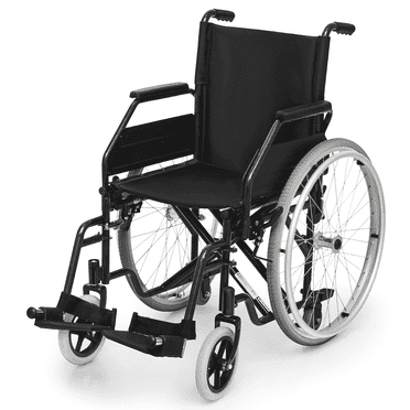 Magshion *FDA APPROVED* Transport Wheelchair 300lbs Weight Capacity, Foldable Transport Wheelchair with Flip Back Armrests & Swing-Away Footrests for Storage and Travel, Black