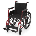 thumbnail image 1 of Magshion *FDA APPROVED* Transport Wheelchair with Flip Back Armrests & Swing-Away Footrests, Folding Transport Chair with 24" Rear Wheels, 300lbs Weight Capacity, Red, 1 of 14
