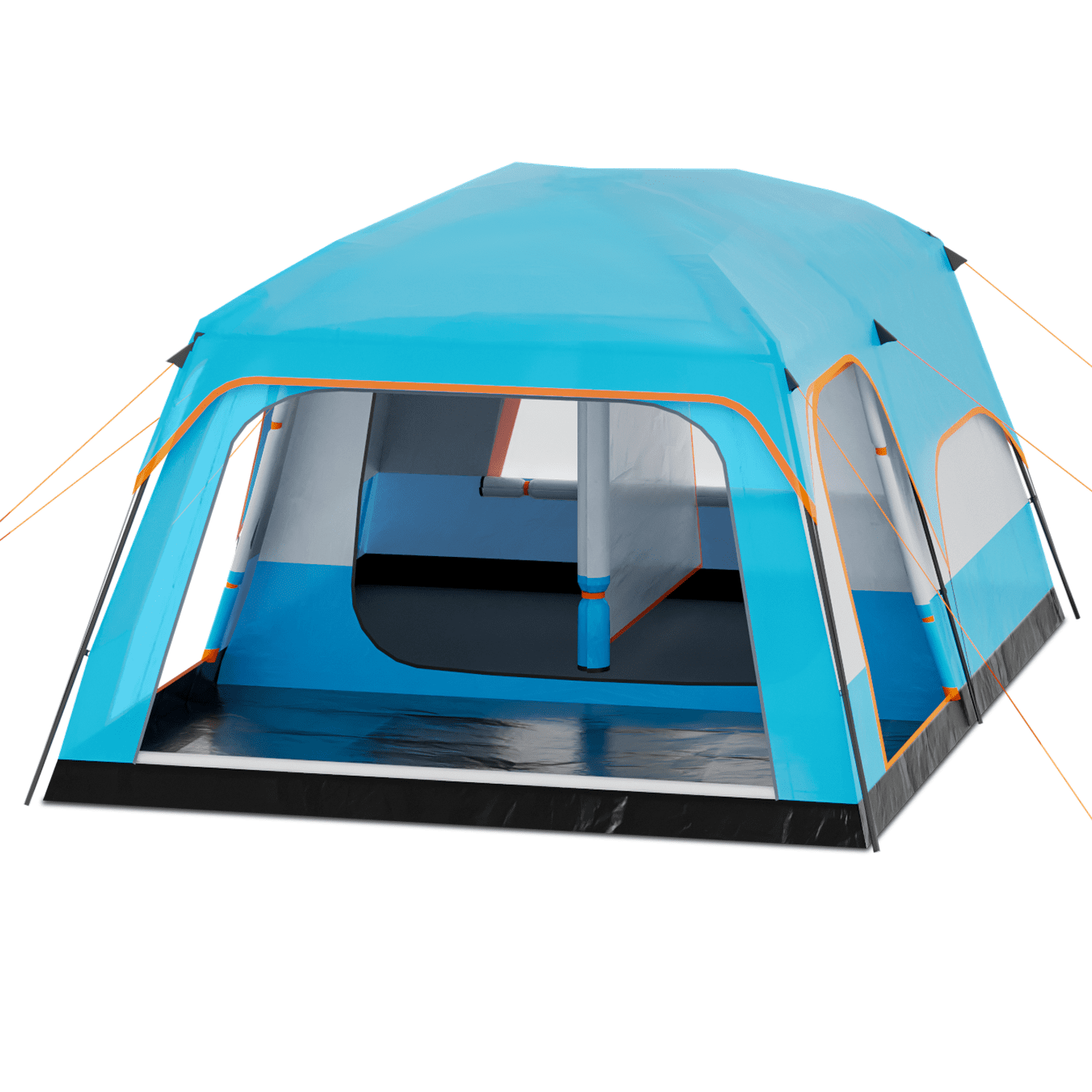 Magshion Foldable Camping Tent, Family Tent with 2 Rooms, 5-8 Person Large  Tent with 3 Doors for Camping, Waterproof Double Layer Tent for Picnic