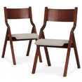 thumbnail image 1 of Magshion Foldable Dining Chairs Set of 2, Bistro Chair with Wooden Back and Padded Seats for Kitchen Wedding Picnic, Beige, 1 of 9