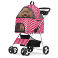 thumbnail image 1 of Magshion Foldable Dog Pet Stroller with Detachable Storage Basket, 4 Wheel, Hot Pink with White Polka Dots, 1 of 13
