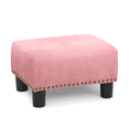 thumbnail image 1 of Magshion Foot Stool Ottoman with Padded Seat, Modern Cotton-linen Footrest, Rectangular Seat Stool, Pink, 1 of 9