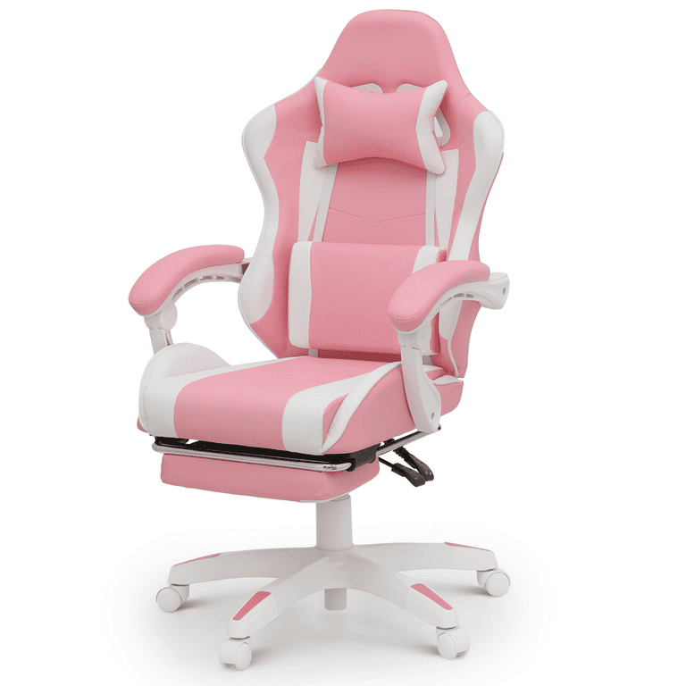 ゲッチャリマン　ピンク Costway Pink Iron Reclining Gaming Chairs with Adjustable