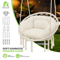 thumbnail image 1 of Magshion Hammock Chair Macrame Swing Chair with Cushion, 350lbs Weight Capacity, Hanging Chair Cotton Rope Hammock Chair Swing for Indoor and Outdoor Use, White, 1 of 8