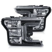 Magshion Headlights Assembly for 2018 2019 2020 Ford F-150 Pickup Truck, Black Housing Clear Lens Clear Corner Headlamp