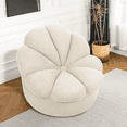 thumbnail image 1 of Magshion Home Blooming Flower Lazy Sofa, Livingroom Mohair Accent Chair, Party Room Fabric Floor Gaming Couch, Bedroom Upholstered Seat, White, 1 of 8