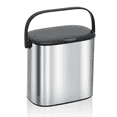 thumbnail image 1 of Magshion Kitchen Hanging Trash Can with Handle & Lid, 1.3 Gal Stainless Steel Countertop Compost Bin with Inner Bucket for Cabinet Door Under Sink, Silver, 1 of 10