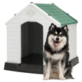 thumbnail image 1 of Magshion Large Dog House for Large Medium Dogs 36.5x39.0x39.0 Inch Plastic Water Resistant Dog Houses with Hight Base Support for Winter Tough Durable House with Air Vents Elevated Floor, Forest Green, 1 of 9
