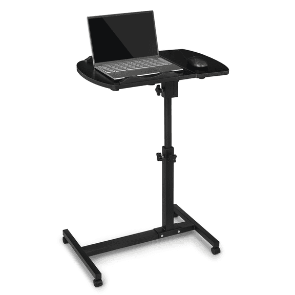 Magshion Lifting Computer Desk, Multifunctional Standing Table, Laptop Cart with Mouse Pad for Home Small Spaces, Black