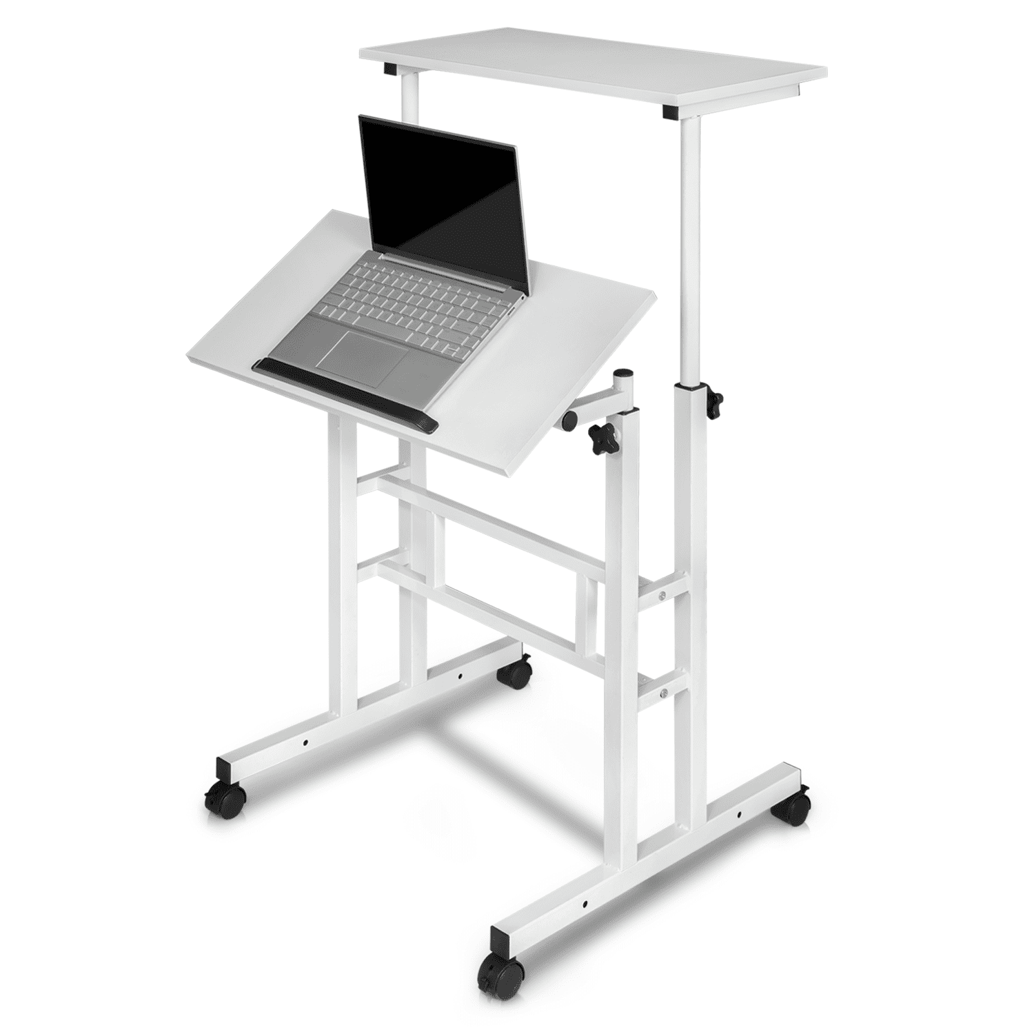 Magshion Compact Home Office Desk, Adjustable Height with Tilting