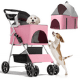 thumbnail image 1 of Magshion Lightweight Foldable Dog Pet Stroller for Small Medium Pet, 4 Wheel (Pink), 1 of 12