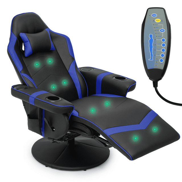 Magshion Massage Gaming Chair with Bluetooth Speakers, High Back