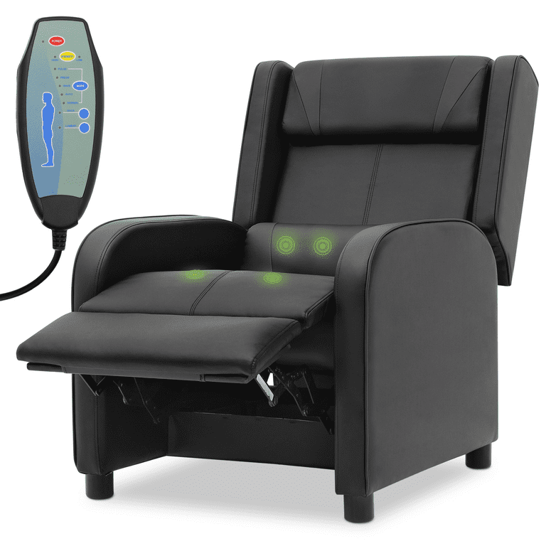 Magshion Gaming Recliner, Massage, PU Leather, Adjustable