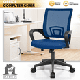 thumbnail image 1 of Magshion Mesh Office Chair Desk Chair, Mid Back Ergonomic Adjustable Height Rolling Swivel Computer Chair with Lumbar Support, Navy Blue, 1 of 14
