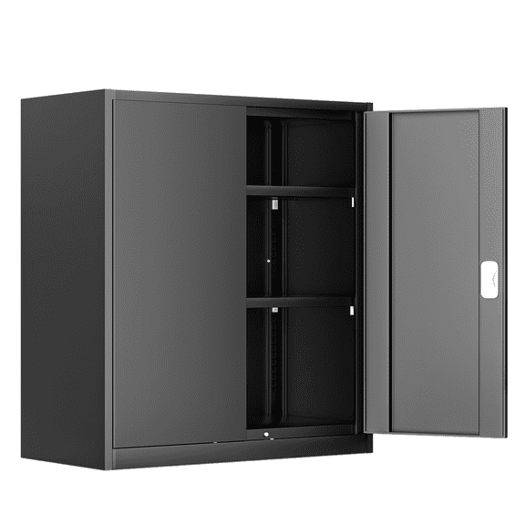 Magshion Metal Cabinet, 36" Tool Steel Locking Cabinet with Doors, Garage Storage Systems Lockable File Cabinet for Home Office Classroom, Black