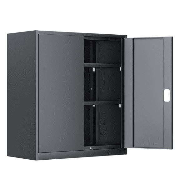 Magshion Metal Cabinet, 36" Tool Steel Locking Cabinet with Doors, Garage Storage Systems Lockable File Cabinet for Home Office Classroom, Grey