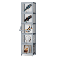thumbnail image 1 of Magshion Modern 68" 5-Tier Transparent Display Cabinet with Flip Up Door, Floor Standing Showcase Bookshelf, Curio Cabinet Collection Display Case for Home Living Room Bedroom Office, Gray, 1 of 10