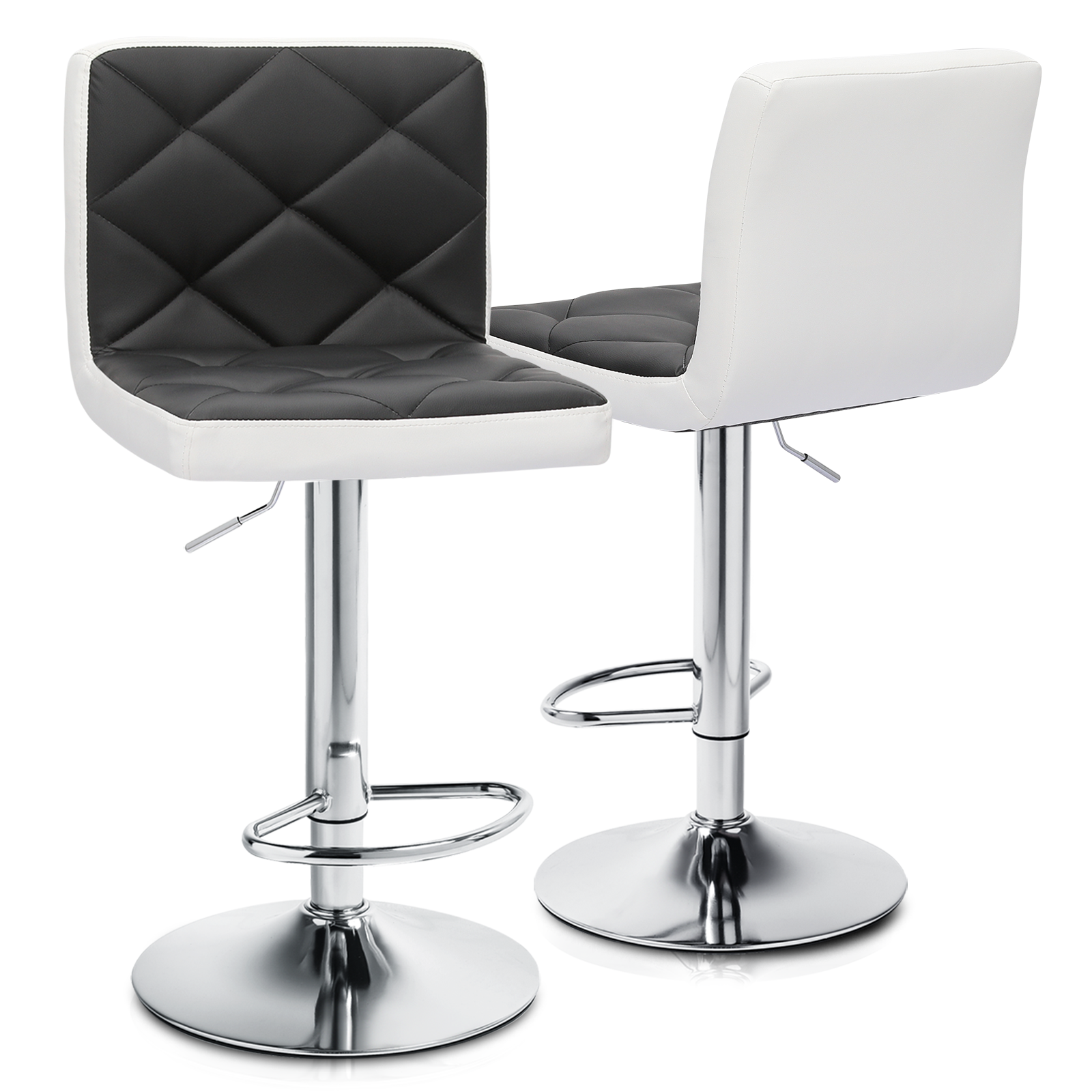 Magshion Modern Bar Stools Faux Leather Swivel Adjustable Barstools