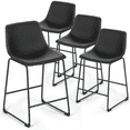 thumbnail image 1 of Magshion Modern Barstools Set of 4, PU Leather Counter Height Bar Stools, Dining Pub Chairs with Padded Bucket Seat, Black, 1 of 10