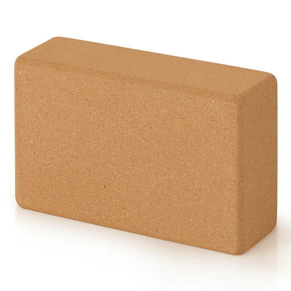 Magshion Natural Cork Yoga Block 9"x6"x3", Non-Slip Yoga Brick, Easy Grip Surface for Stability Strength Training, Brown