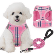 Magshion No Pull Dog Harness with Leash, No Choke Reflective Pet Vest Adjustable Breathable Mesh Harnesses Dogs Walking, Pink XS