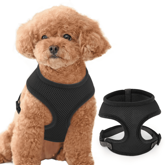 Magshion No Pull Mesh Dog Harness, Pet Vest Adjustable Breathable Harnesses for Dogs Walking, Black S