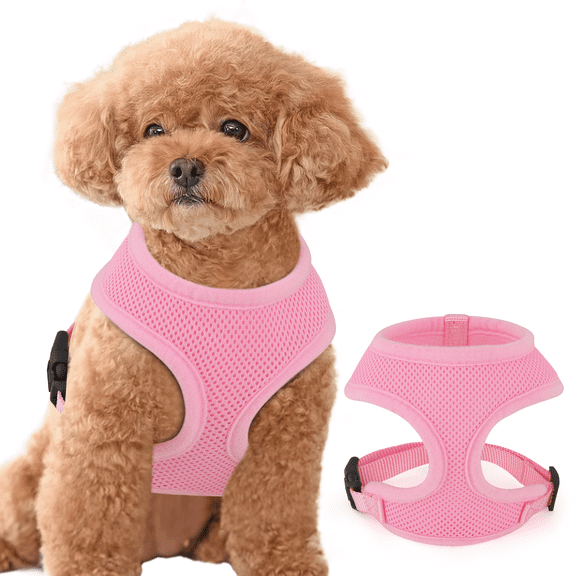 Magshion No Pull Mesh Dog Harness, Pet Vest Adjustable Breathable Harnesses for Dogs Walking, Pink S