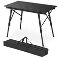 thumbnail image 1 of Magshion Outdoor Folding Table with Adjustable Legs, Aluminum Roll Up Camping Table with Carrying Bag, for Cooking Picnic Beach BBQ Party, Black, 1 of 11