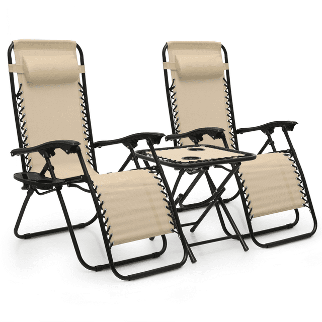 Magshion Outdoor Zero Gravity Chairs Set of 3, Adjustable & Folding