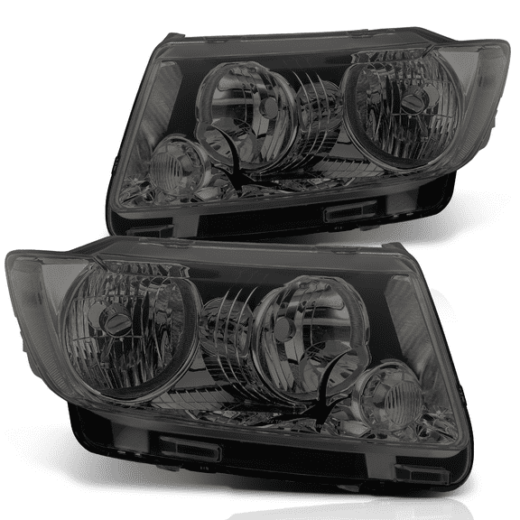 Magshion Pair Chrome Housing Smoke Lens Clear Corner Headlights for 2011 2012 2013 Jeep Grand Cherokee Driver and Passenger Side