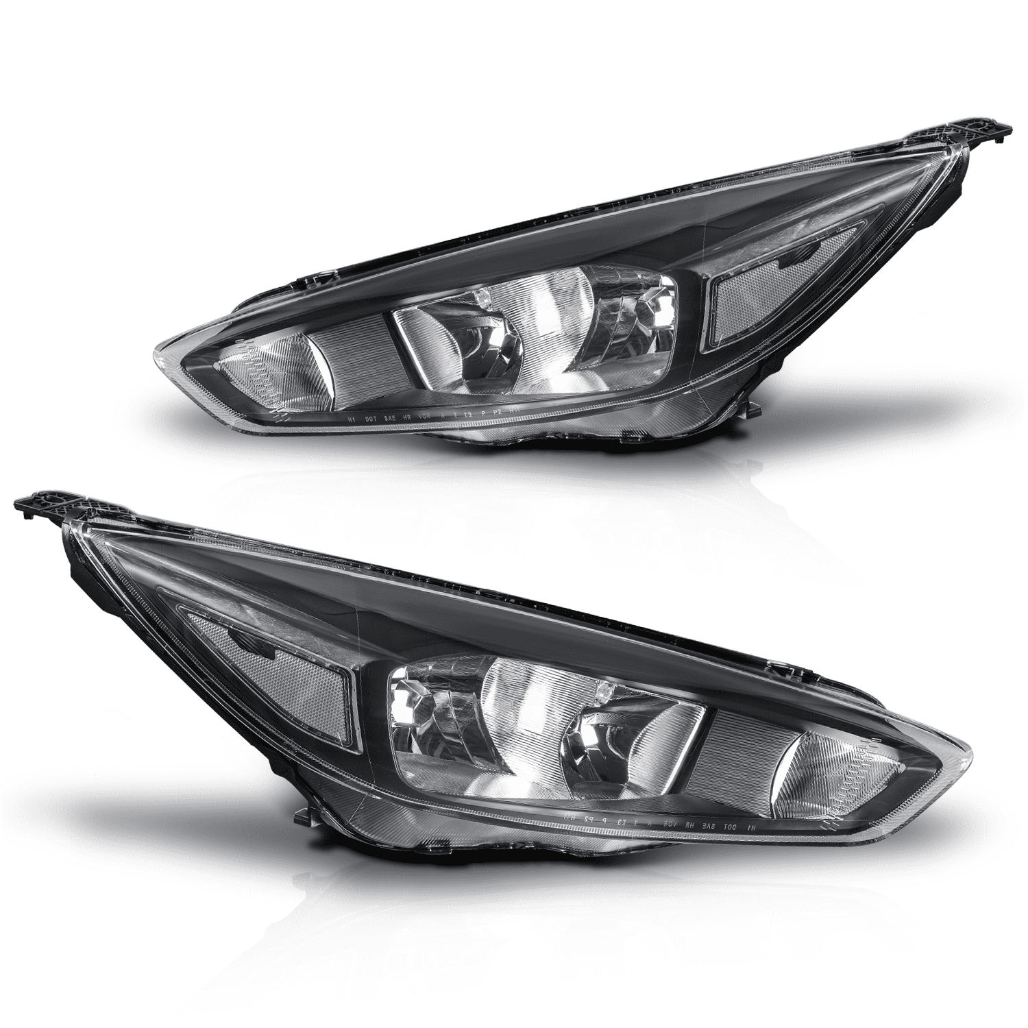 Magshion Pair Headlights Assembly for Ford Focus S Sedan 2015-2018, Ford Focus SE Sedan/Hatch 2015-2018, Ford Focus SEL Sedan/Hatch 2015-2018, Driver and Passenger Side Headlamp Replacement