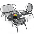 thumbnail image 1 of Magshion Patio Furniture Set, 4-Piece Outside Bistro Set, PE Rattan Chairs with Table, Outdoor Conversation Set for Porch Backyard Pool, Black, 1 of 10