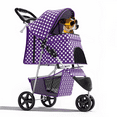 thumbnail image 1 of Magshion 3-Wheel Pet Stroller, Foldable Jogger for Small/Medium Dogs & Cats (33lb Max), Lightweight w/Breathable Mesh, Cup Holder & Basket, Purple with White Polka Dots, 1 of 12