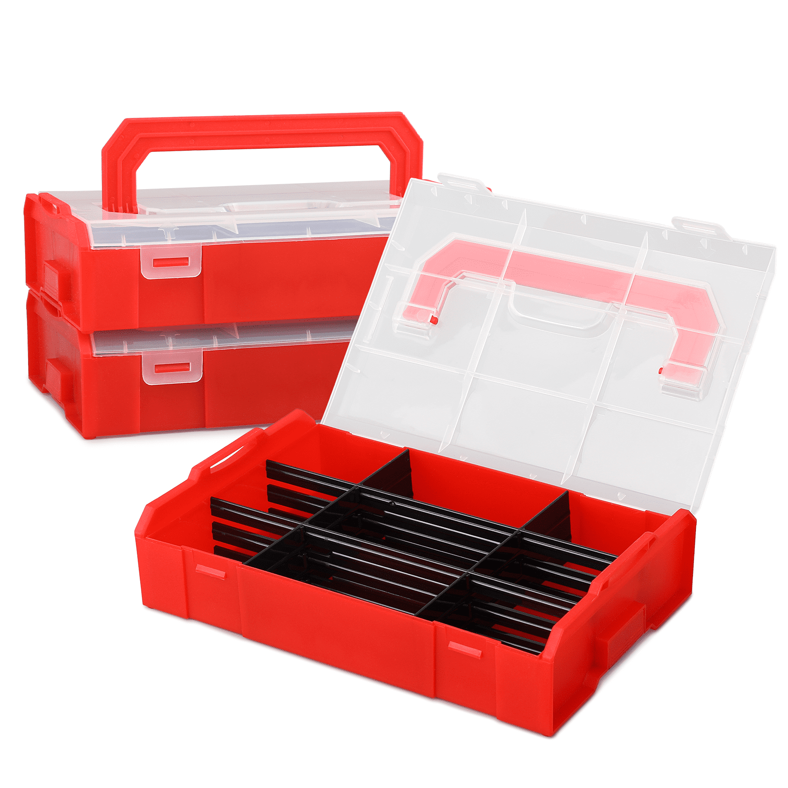 Grid Large Boxes Magshion Plastic Grid Boxes 3*9 Grids Clear Storage Transparent ...