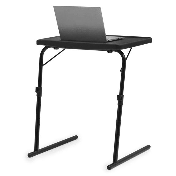 Magshion 22" Adjustable TV Tray Table, 6 Heights & 3 Tilt Angles, Foldable Dinner Tray Sofa Desk for Bed & Sofa, Black